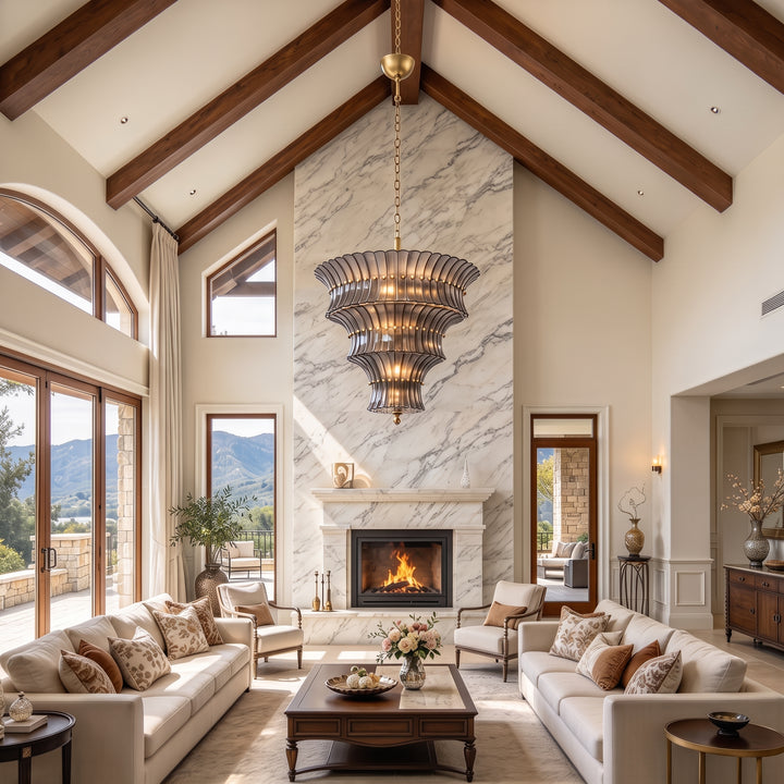 Marisol Tiered Fluted Glass Chandelier