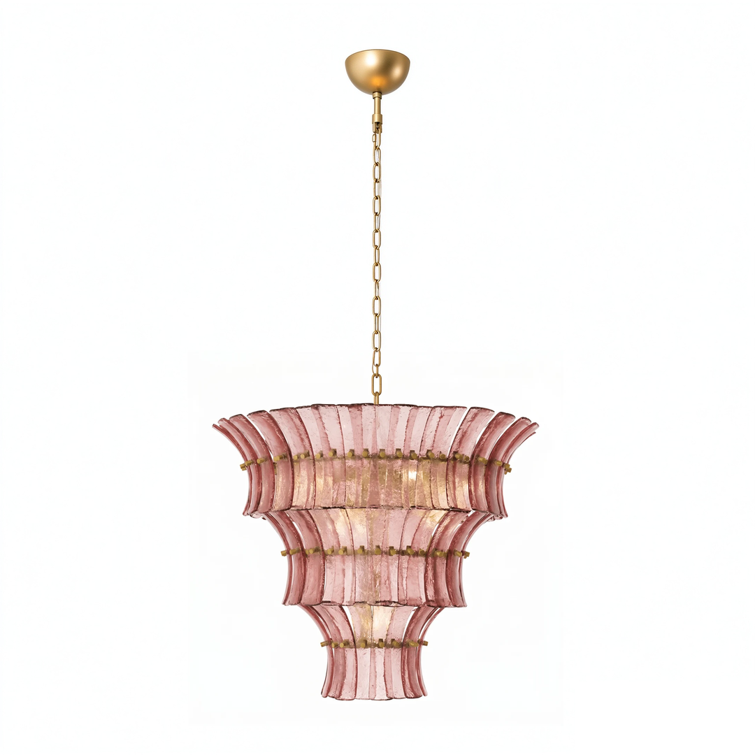Marisol Tiered Fluted Glass Chandelier