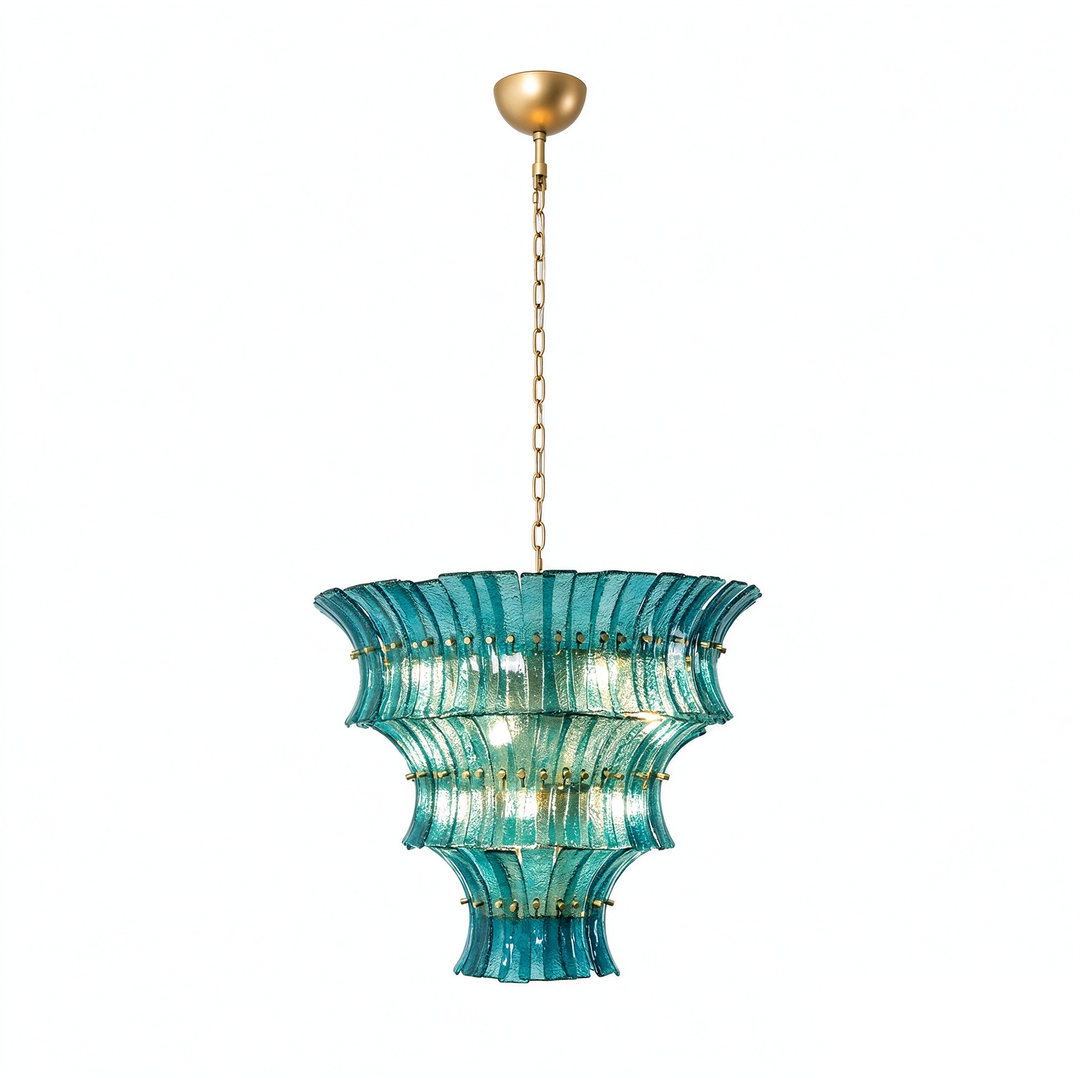 Marisol Tiered Fluted Glass Chandelier
