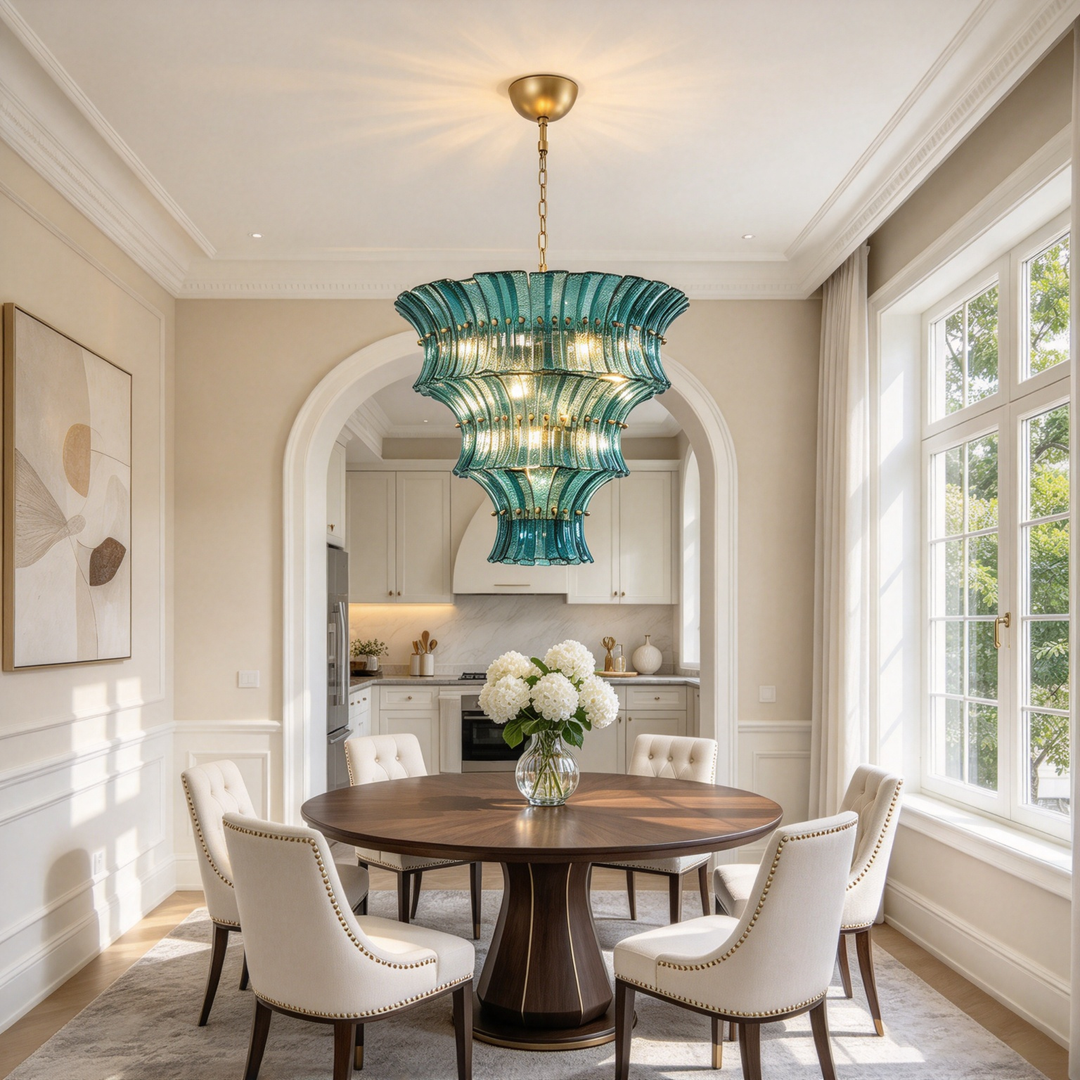 Marisol Tiered Fluted Glass Chandelier