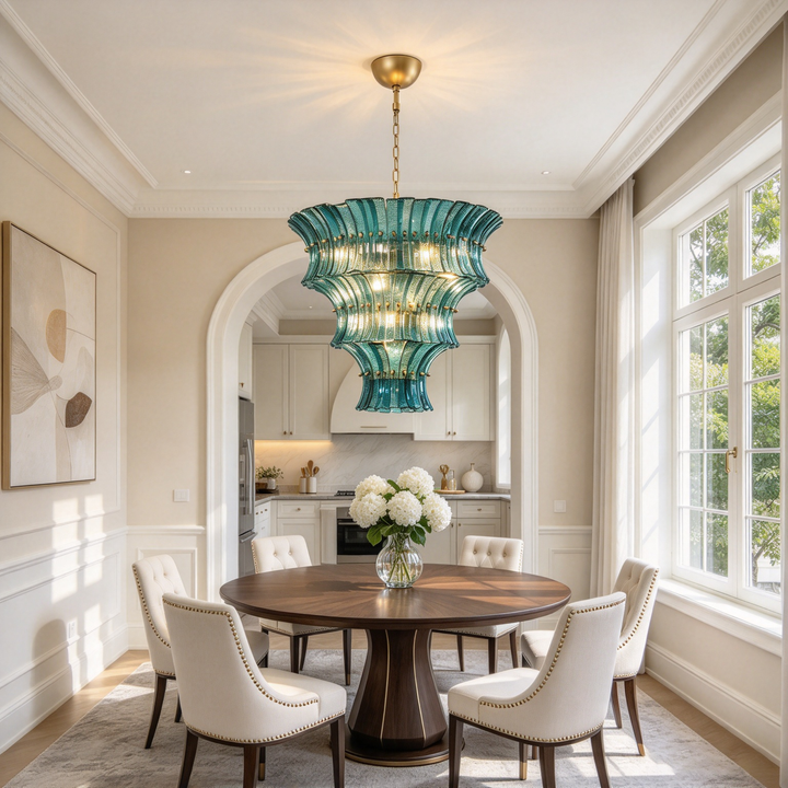 Marisol Tiered Fluted Glass Chandelier