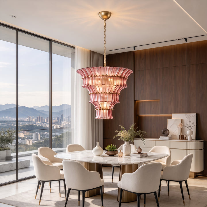 Marisol Tiered Fluted Glass Chandelier