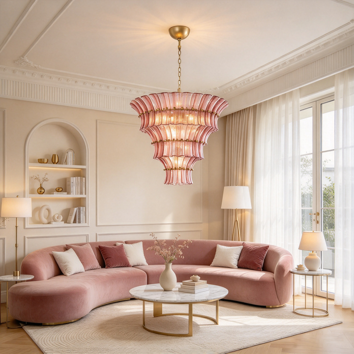 Marisol Tiered Fluted Glass Chandelier