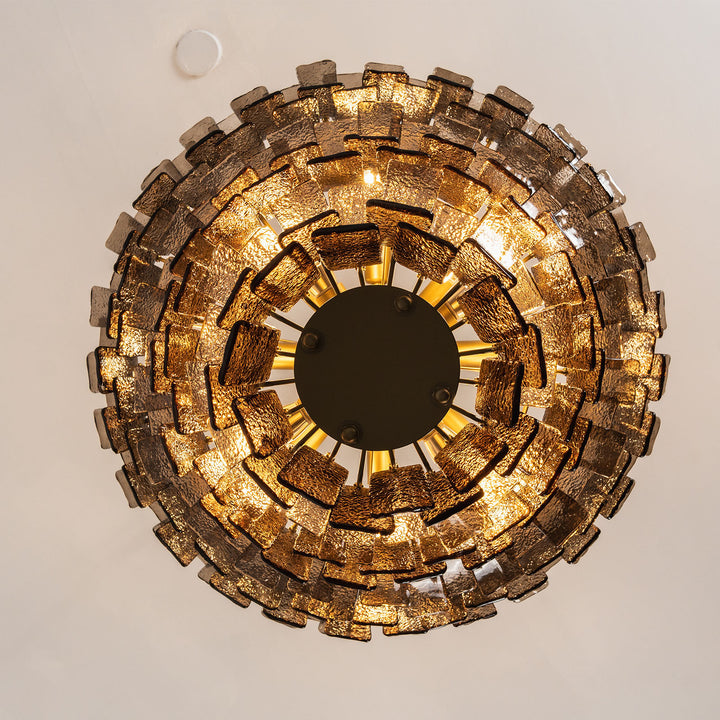 Marisol Tiered Fluted Glass Chandelier