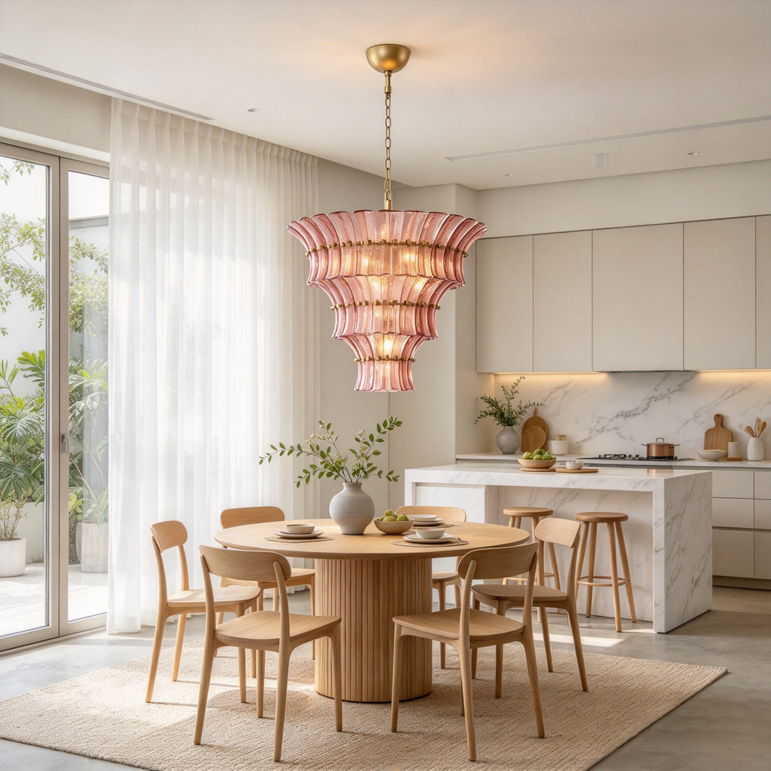 Marisol Tiered Fluted Glass Chandelier