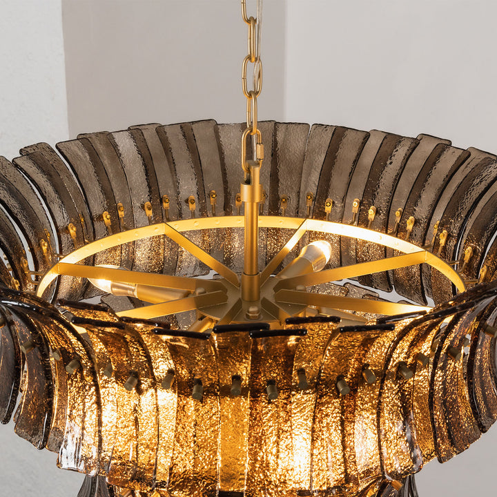 Marisol Tiered Fluted Glass Chandelier