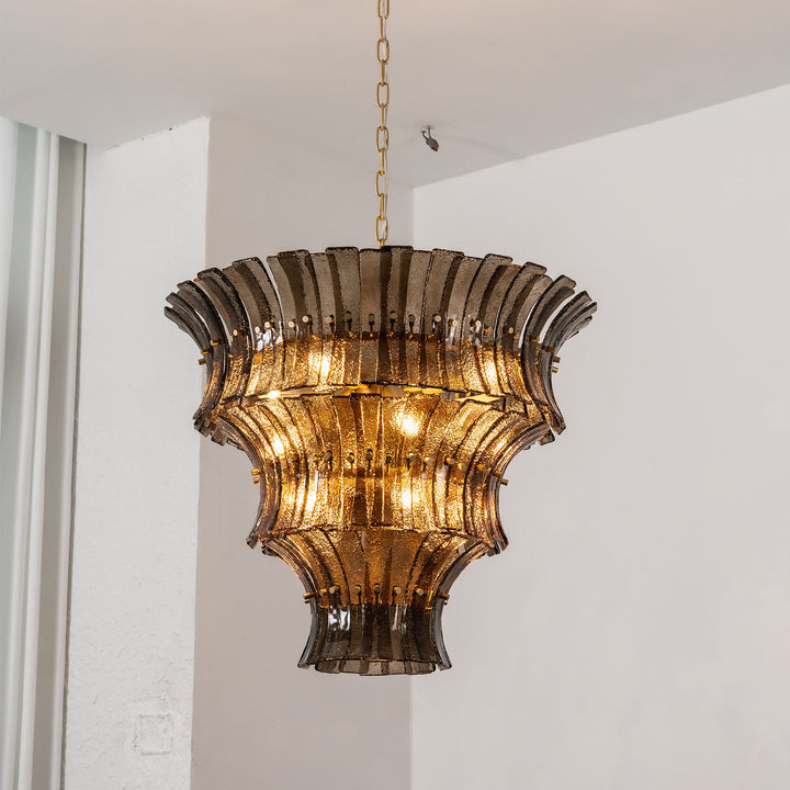 Marisol Tiered Fluted Glass Chandelier
