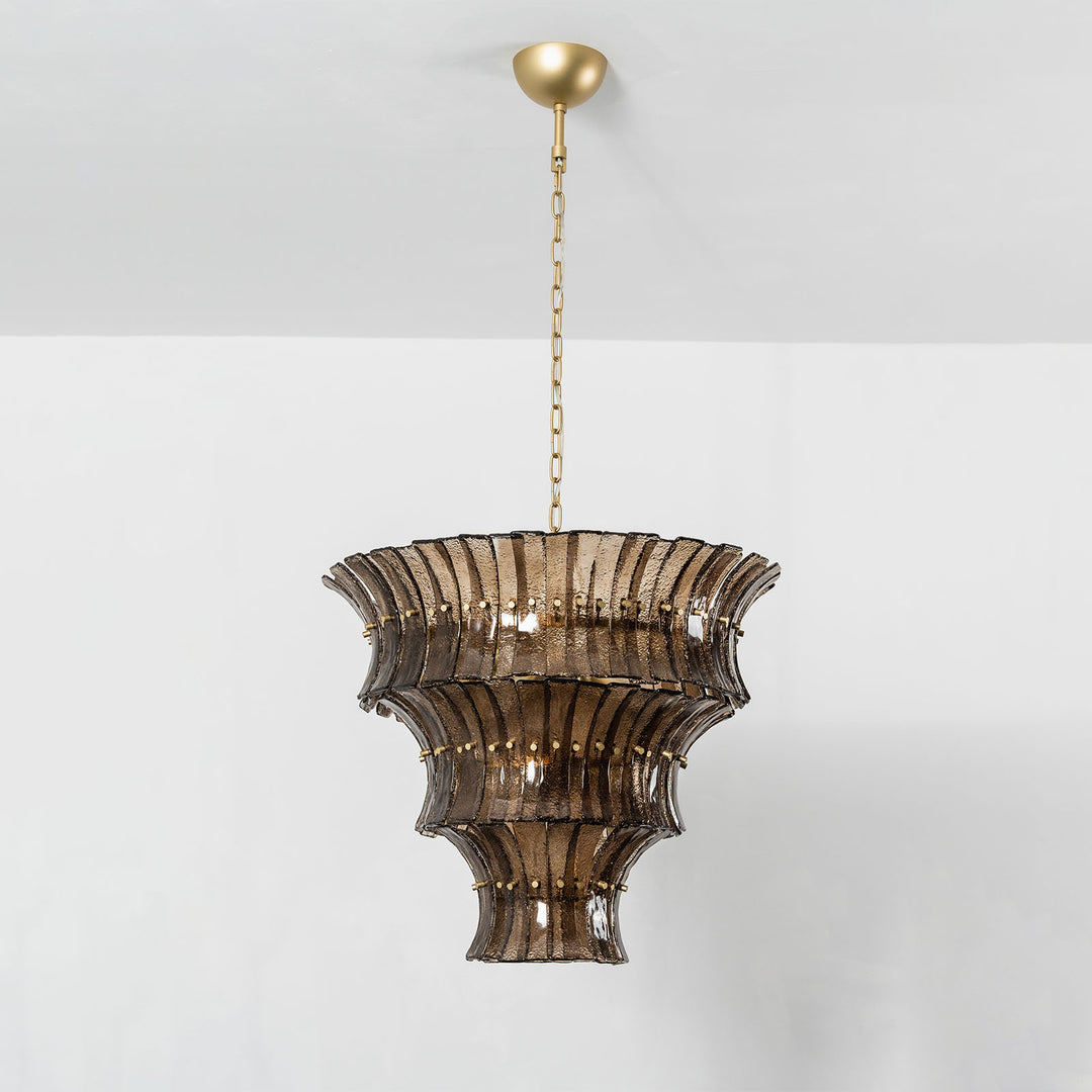 Marisol Tiered Fluted Glass Chandelier