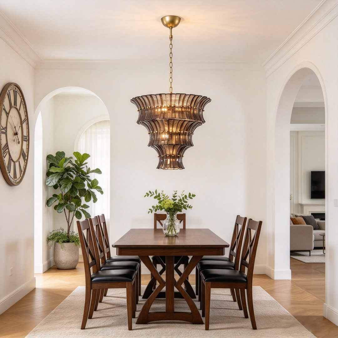 Marisol Tiered Fluted Glass Chandelier