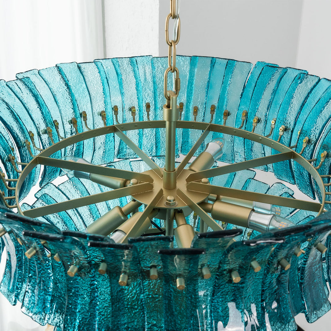 Marisol Tiered Fluted Glass Chandelier