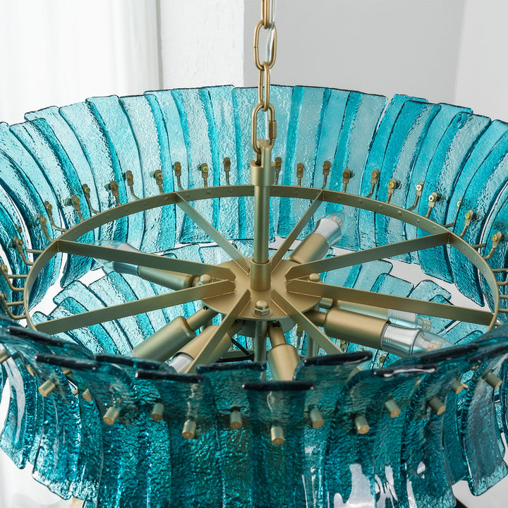 Marisol Tiered Fluted Glass Chandelier