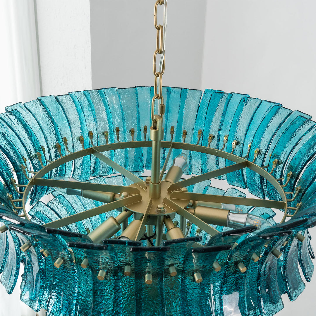 Marisol Tiered Fluted Glass Chandelier