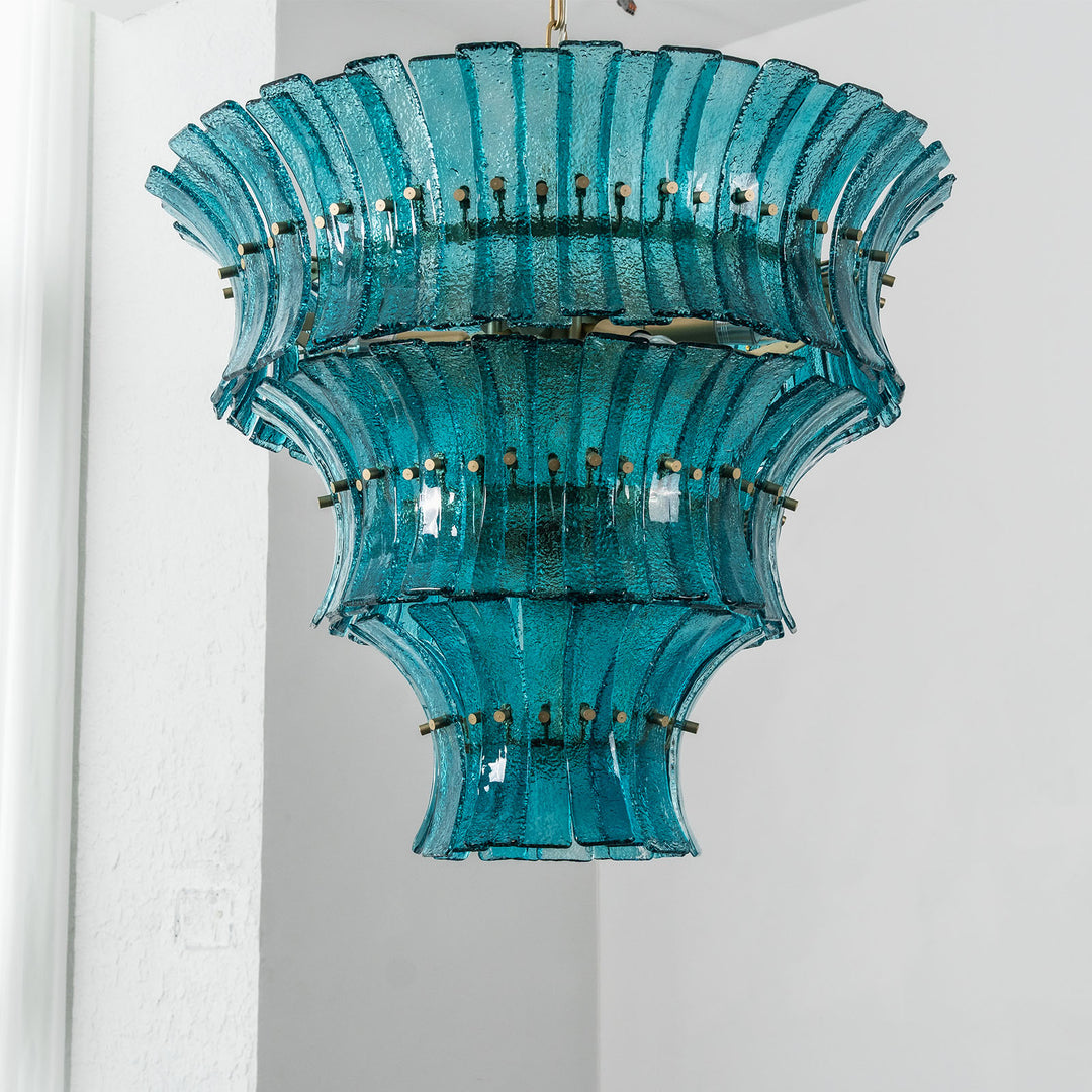 Marisol Tiered Fluted Glass Chandelier