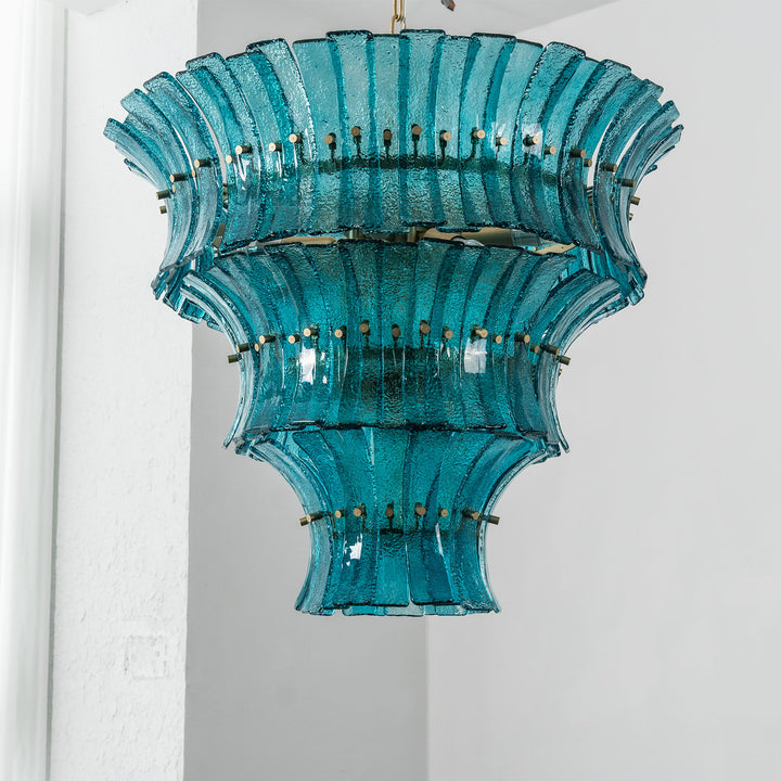 Marisol Tiered Fluted Glass Chandelier