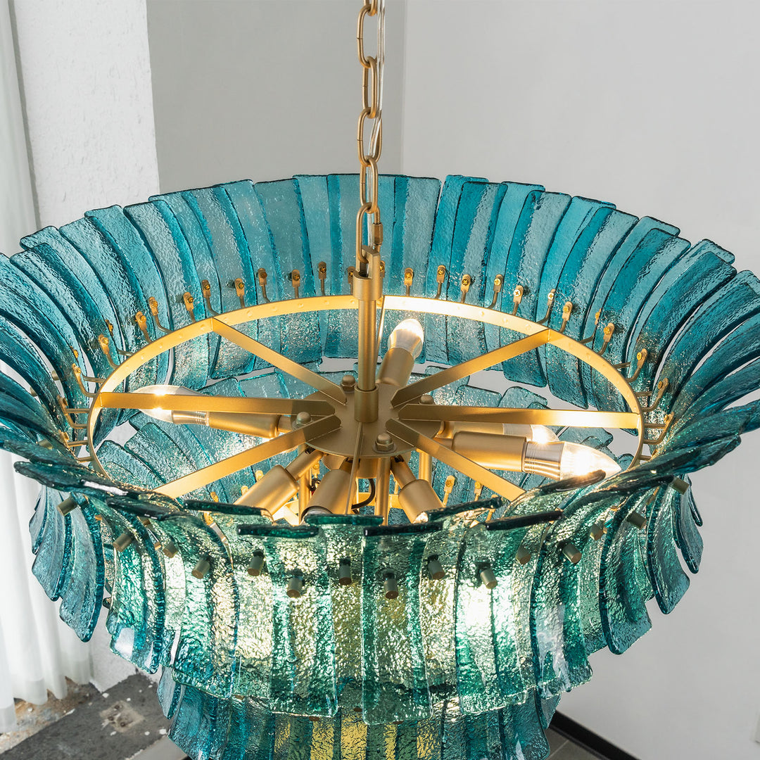 Marisol Tiered Fluted Glass Chandelier