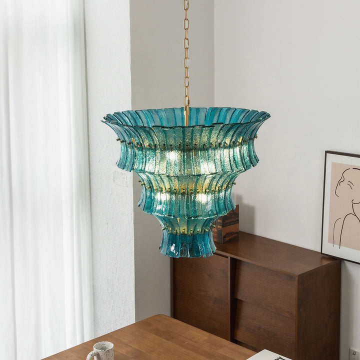 Marisol Tiered Fluted Glass Chandelier