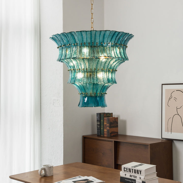 Marisol Tiered Fluted Glass Chandelier
