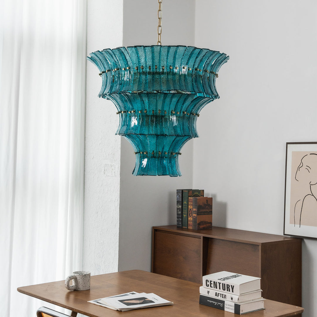 Marisol Tiered Fluted Glass Chandelier