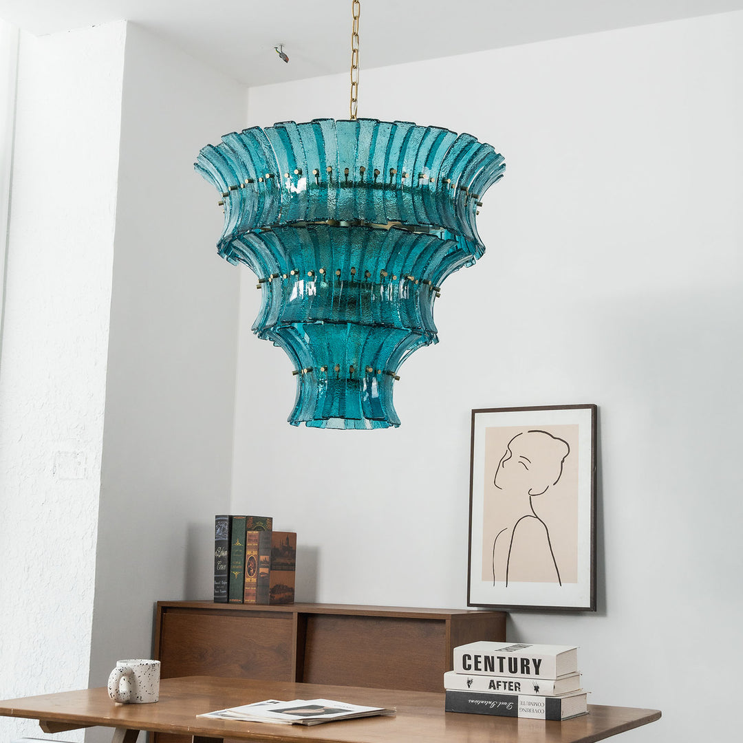 Marisol Tiered Fluted Glass Chandelier