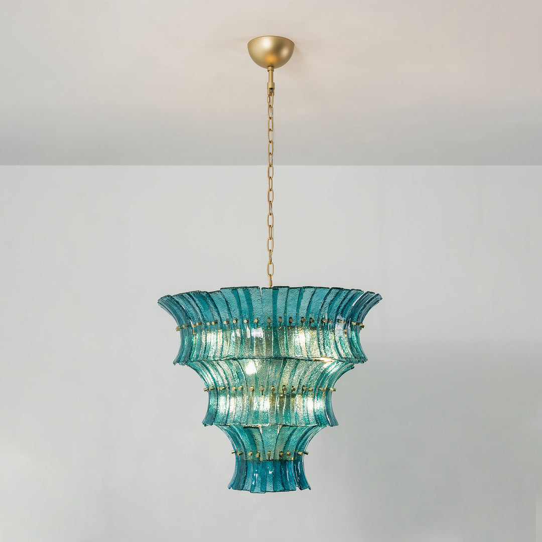 Marisol Tiered Fluted Glass Chandelier