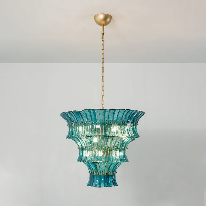 Marisol Tiered Fluted Glass Chandelier