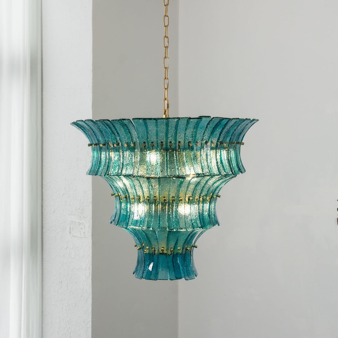 Marisol Tiered Fluted Glass Chandelier