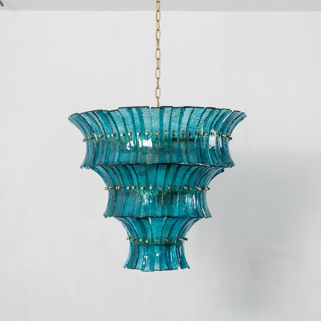 Marisol Tiered Fluted Glass Chandelier