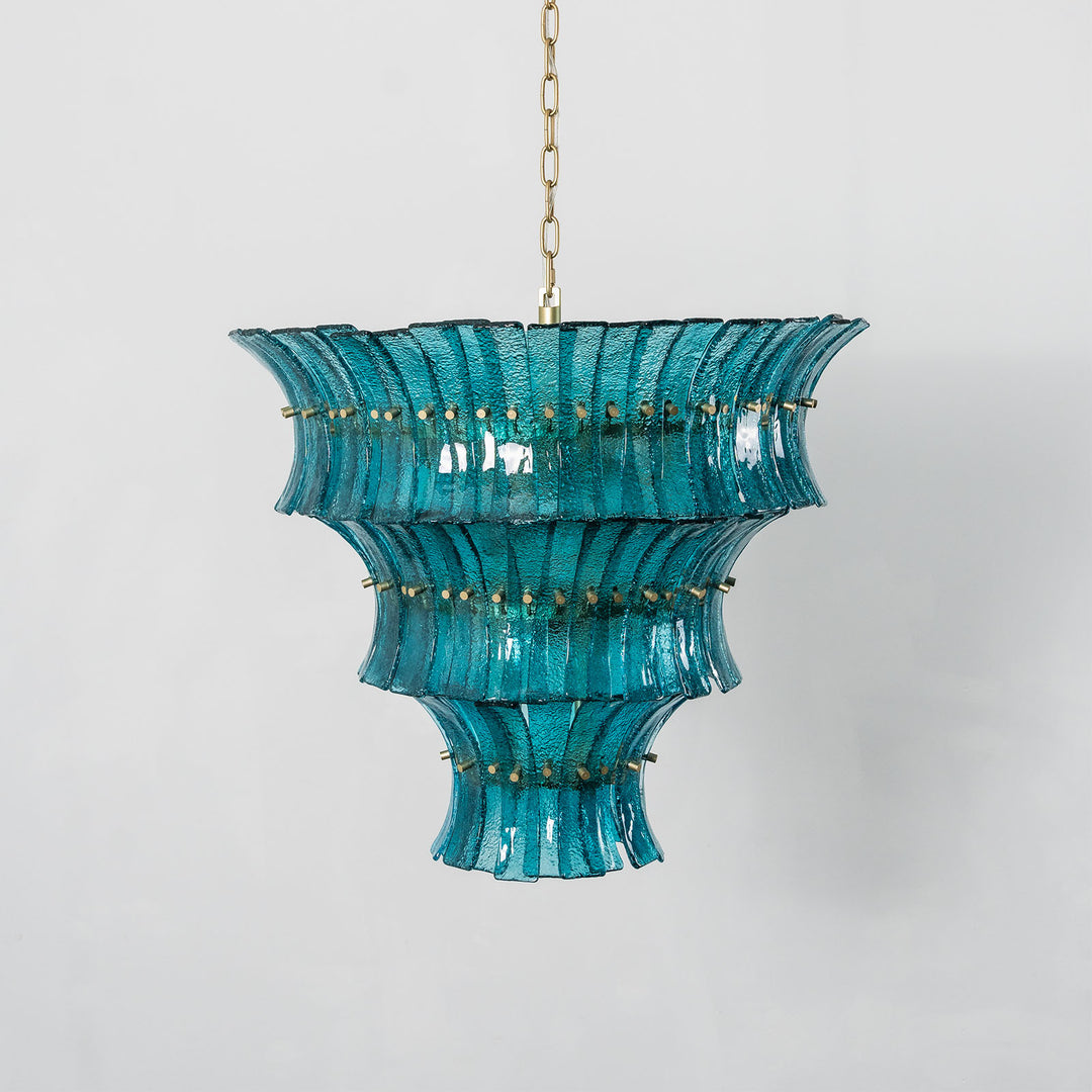 Marisol Tiered Fluted Glass Chandelier