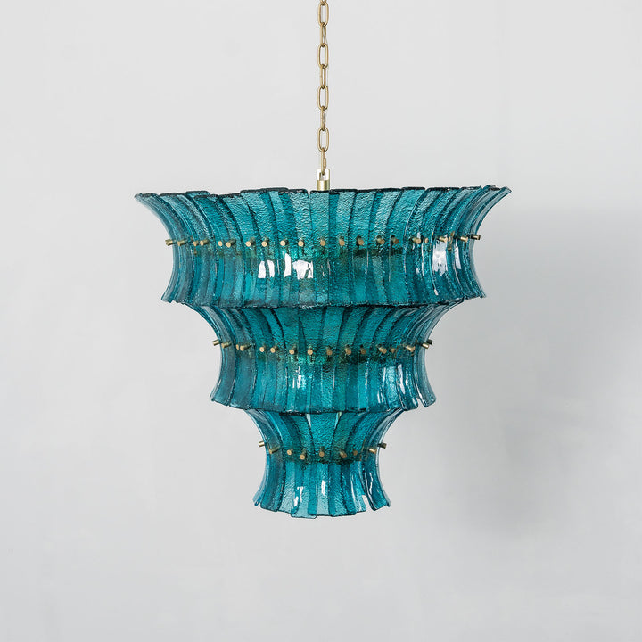 Marisol Tiered Fluted Glass Chandelier
