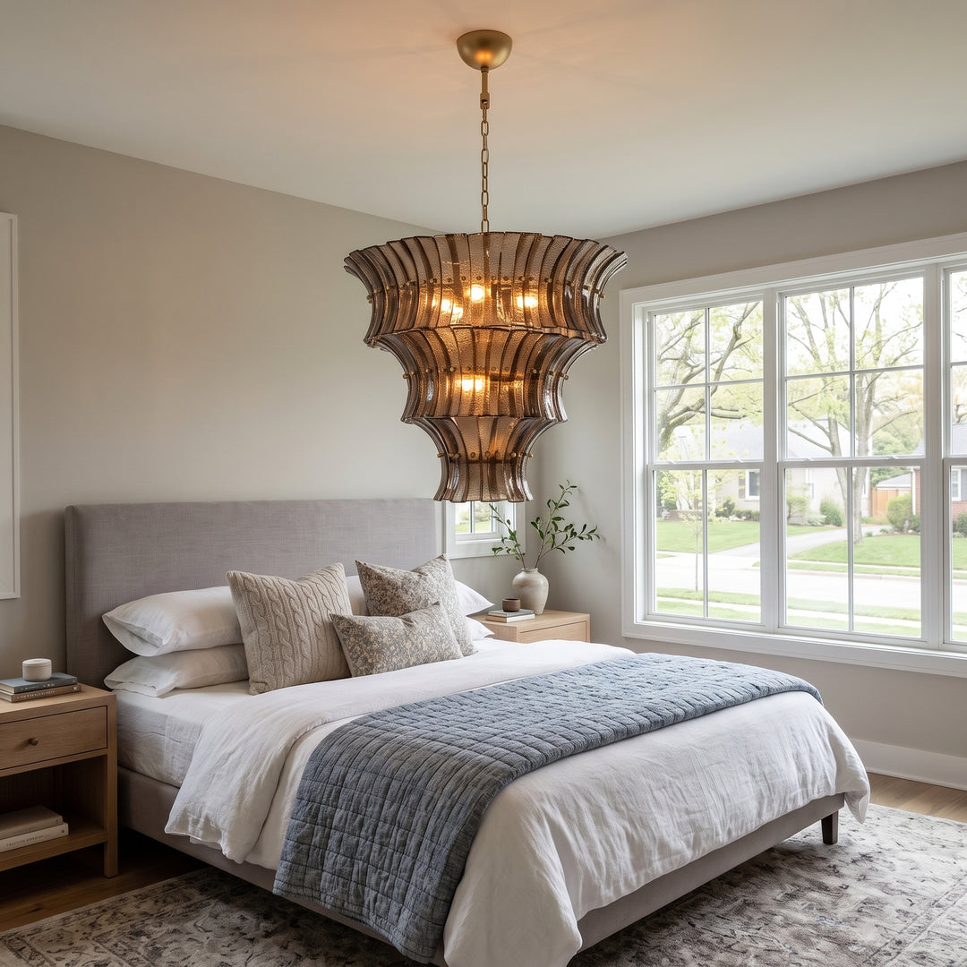 Marisol Tiered Fluted Glass Chandelier