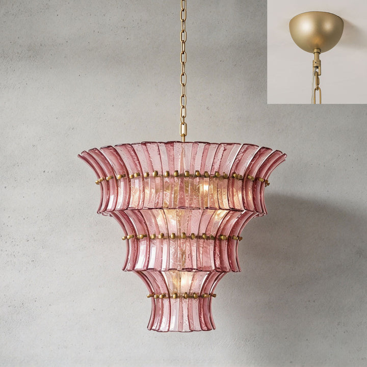 Marisol Tiered Fluted Glass Chandelier