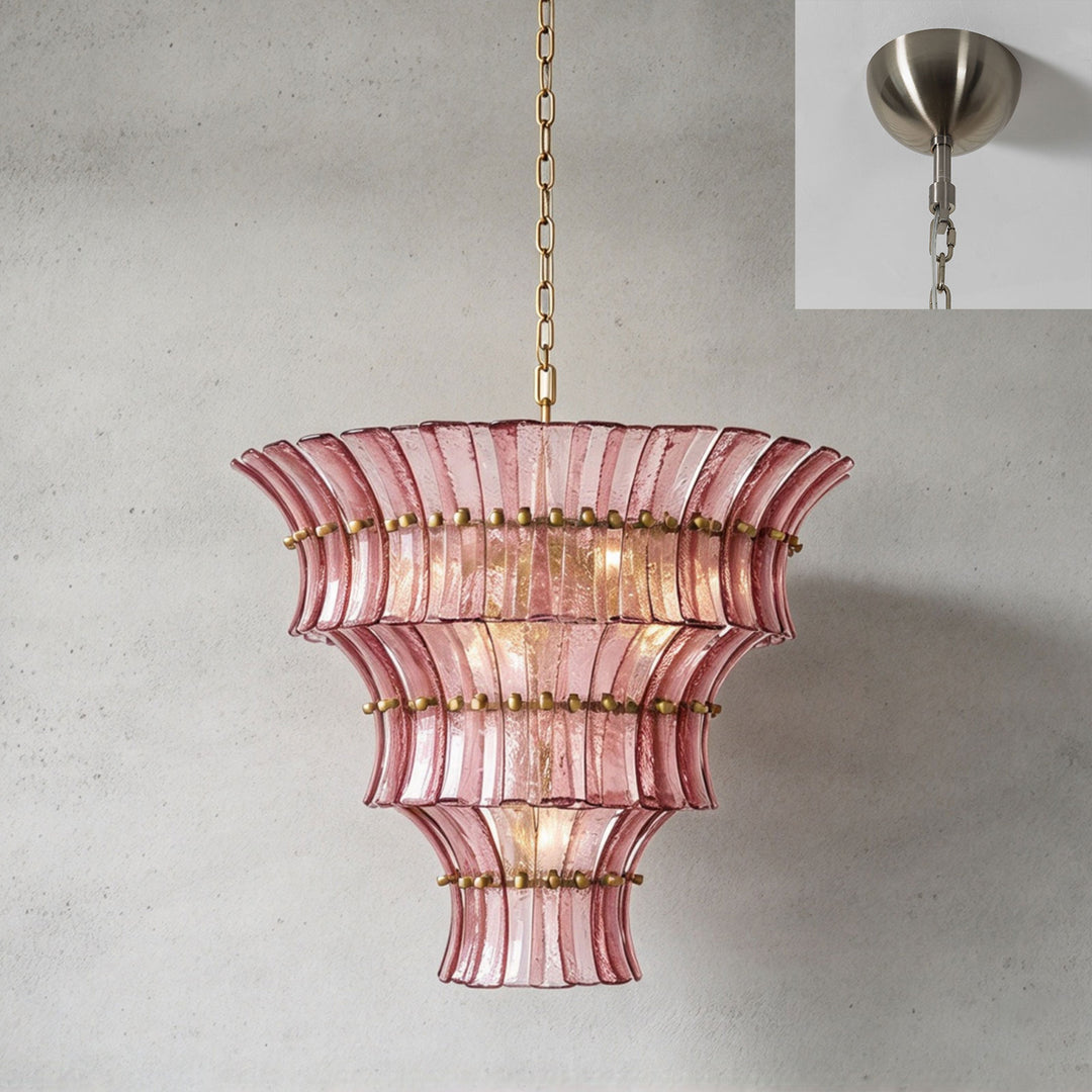 Marisol Tiered Fluted Glass Chandelier