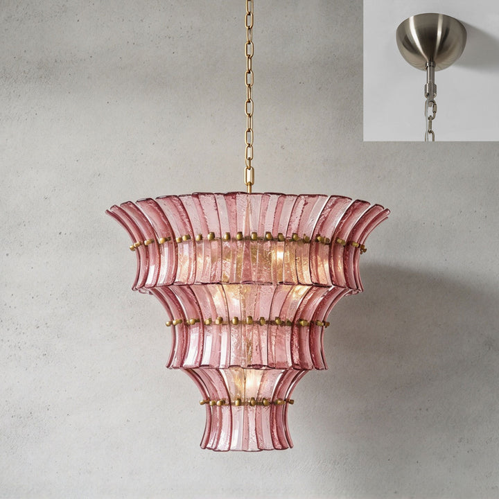 Marisol Tiered Fluted Glass Chandelier