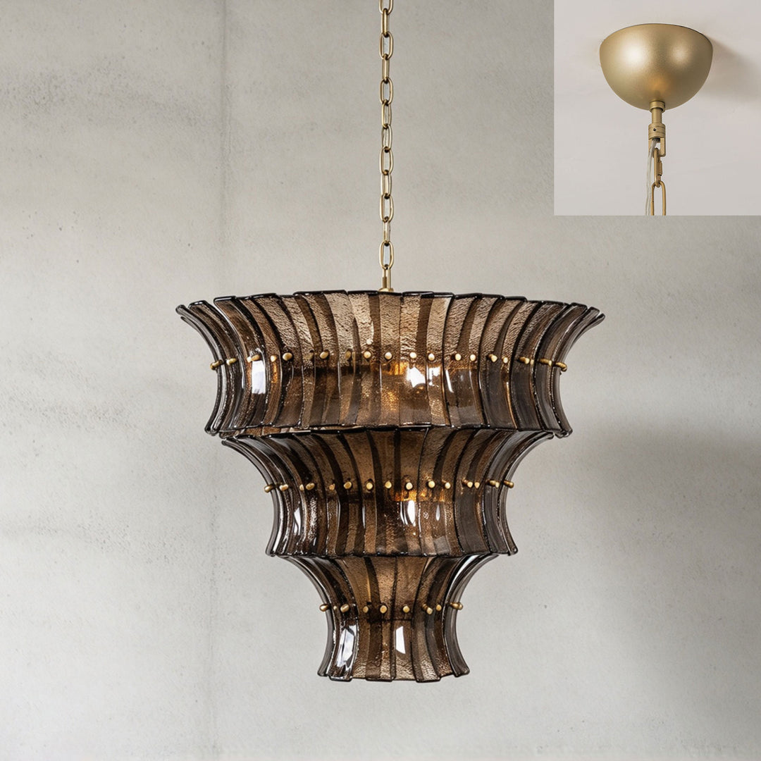 Marisol Tiered Fluted Glass Chandelier
