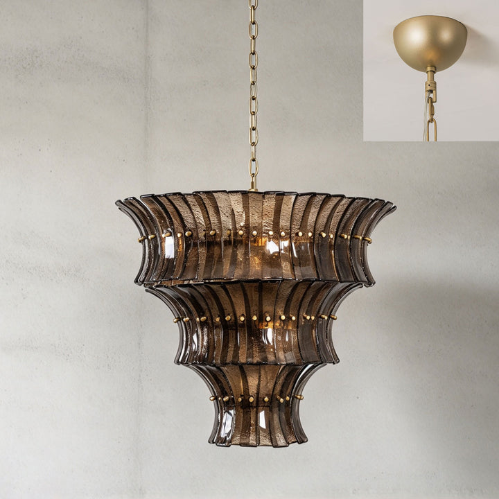 Marisol Tiered Fluted Glass Chandelier