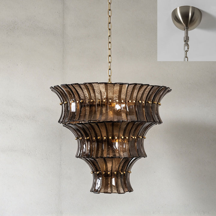 Marisol Tiered Fluted Glass Chandelier
