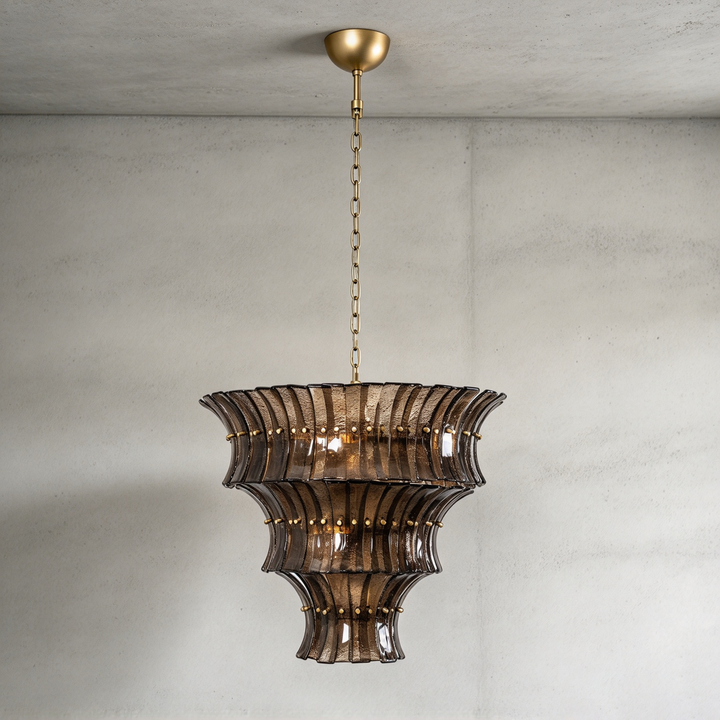 Marisol Tiered Fluted Glass Chandelier