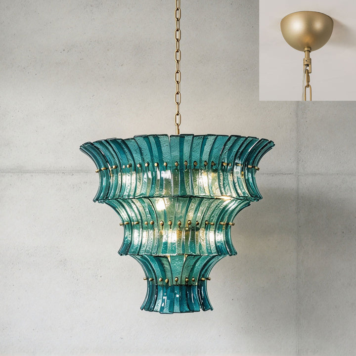 Marisol Tiered Fluted Glass Chandelier
