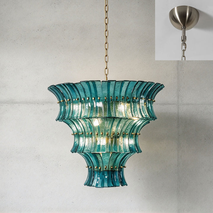 Marisol Tiered Fluted Glass Chandelier