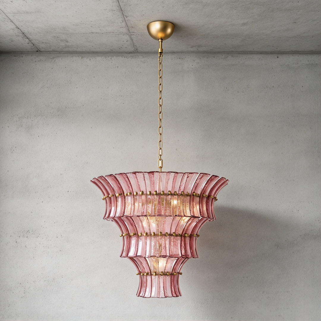 Marisol Tiered Fluted Glass Chandelier