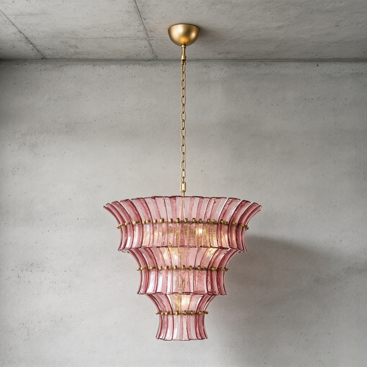 Marisol Tiered Fluted Glass Chandelier