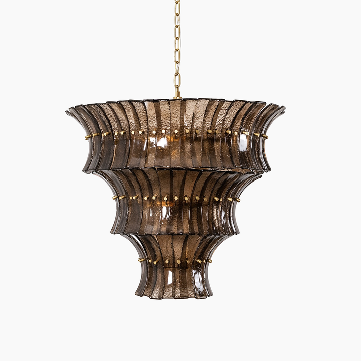 Marisol Tiered Fluted Glass Chandelier