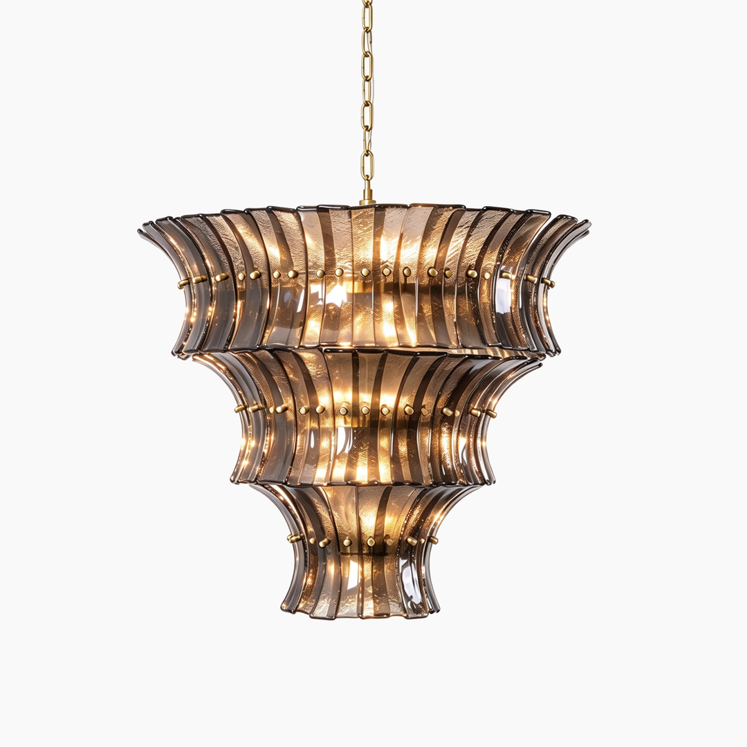 Marisol Tiered Fluted Glass Chandelier