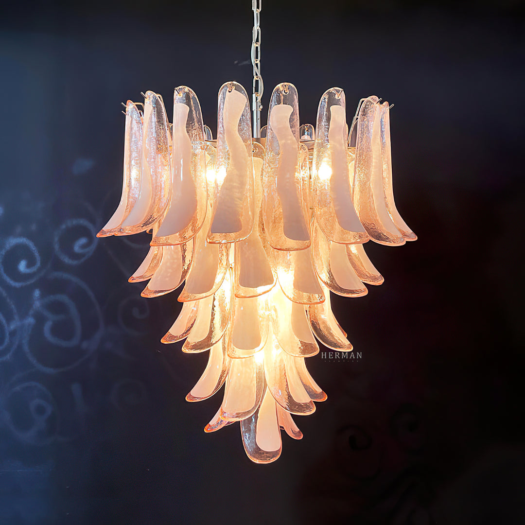 Mid Century Petals Murano Chandelier