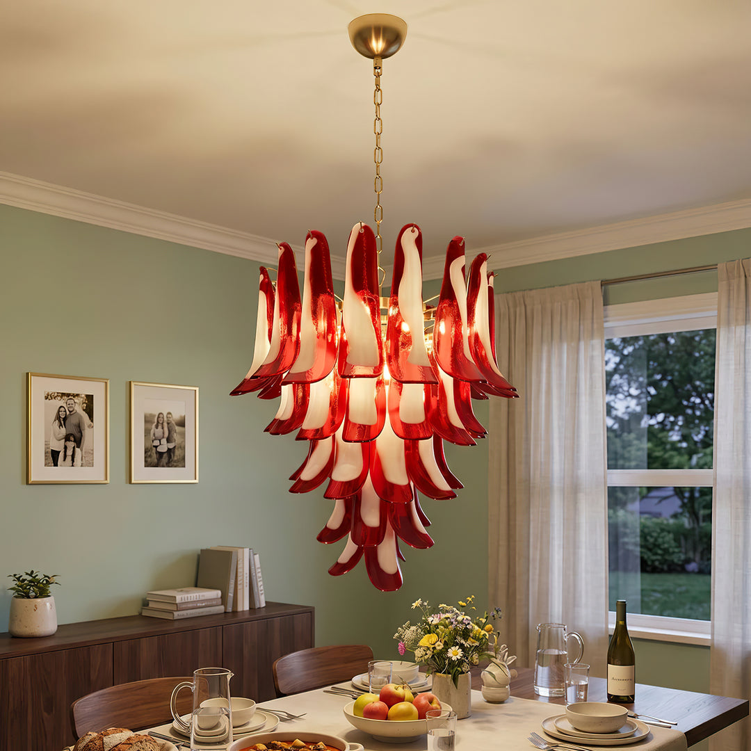 Mid Century Petals Murano Chandelier
