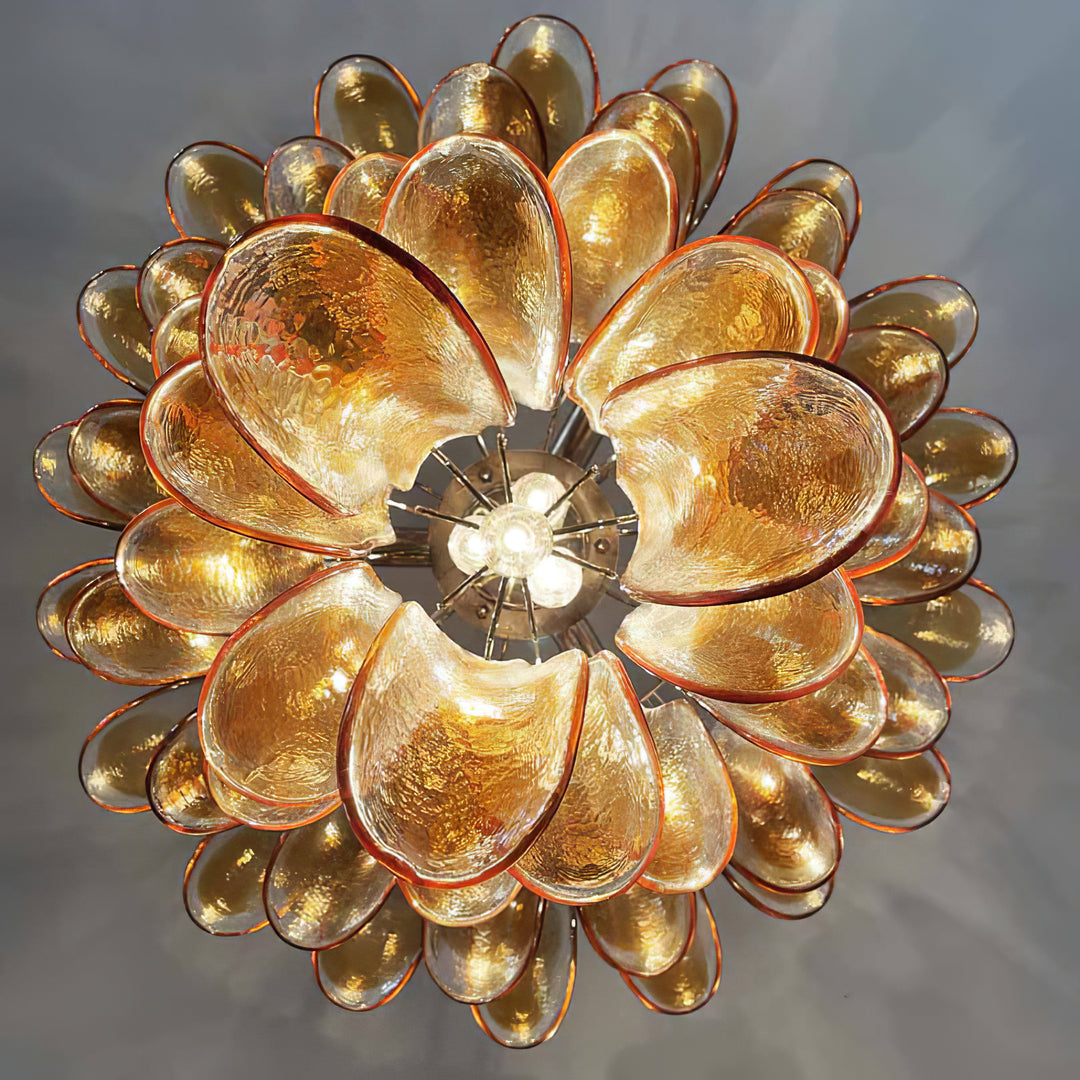 Mid Century Petals Murano Chandelier