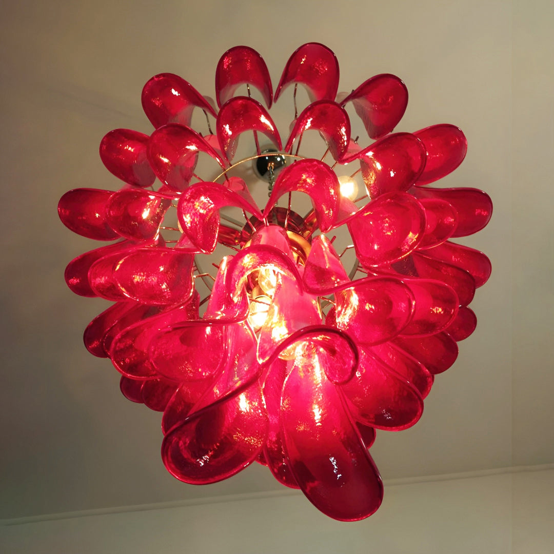 Mid Century Petals Murano Chandelier