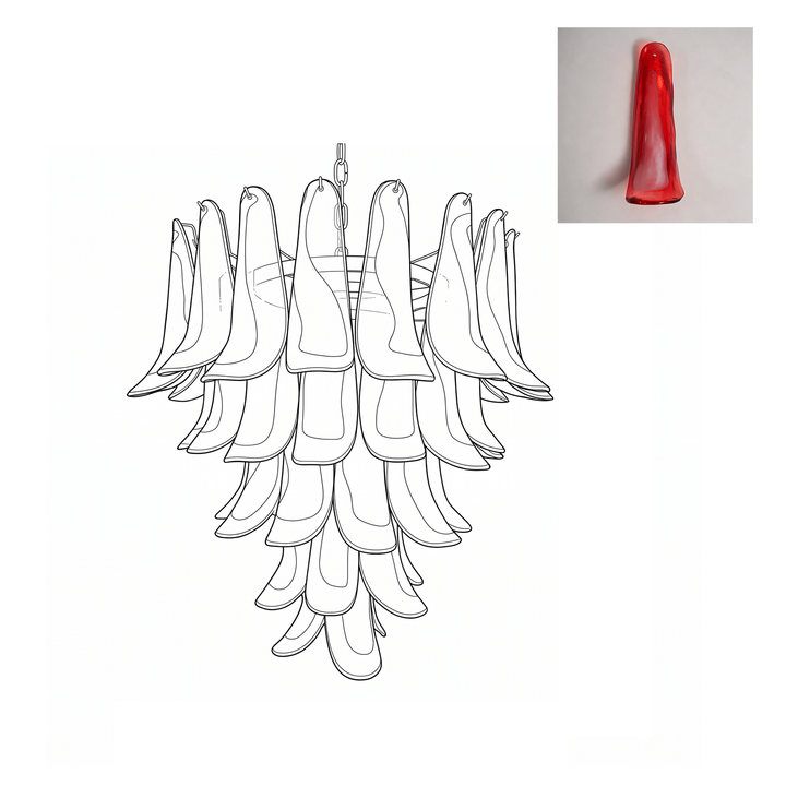 Mid Century Petals Murano Chandelier