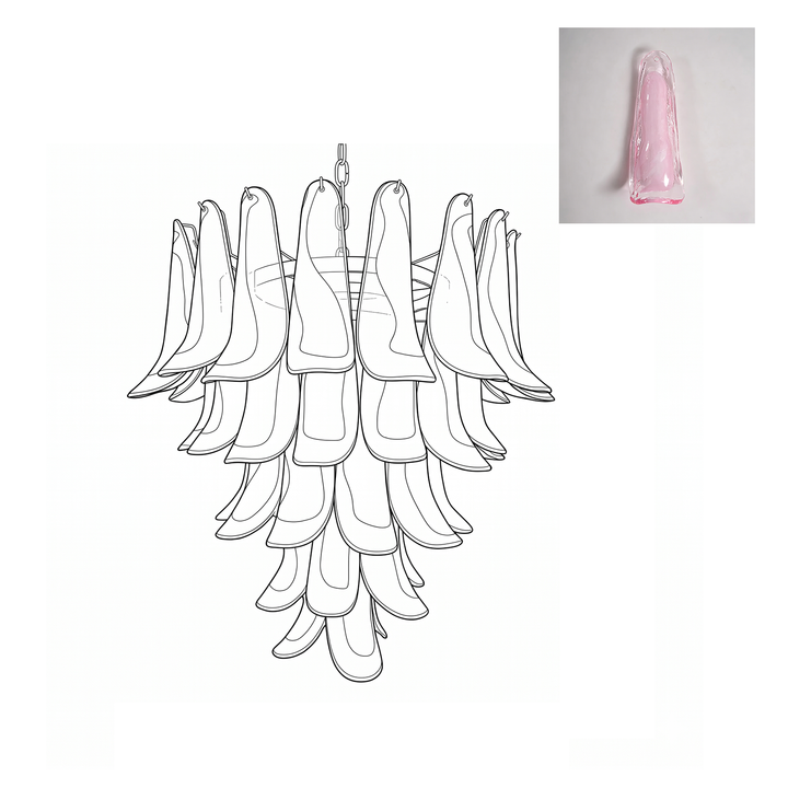 Mid Century Petals Murano Chandelier