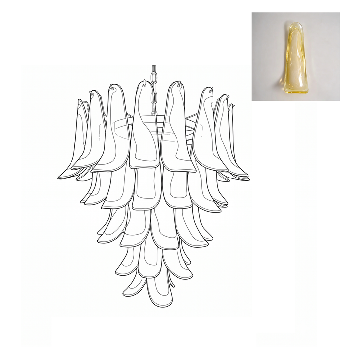 Mid Century Petals Murano Chandelier